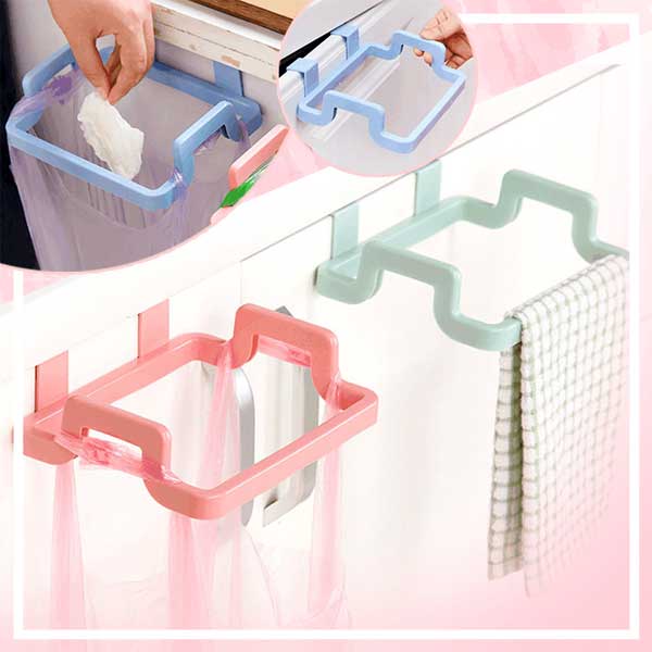 Portable Household Kitchen Door Back Type Clip Stand Hanging Garbage Bag Holder