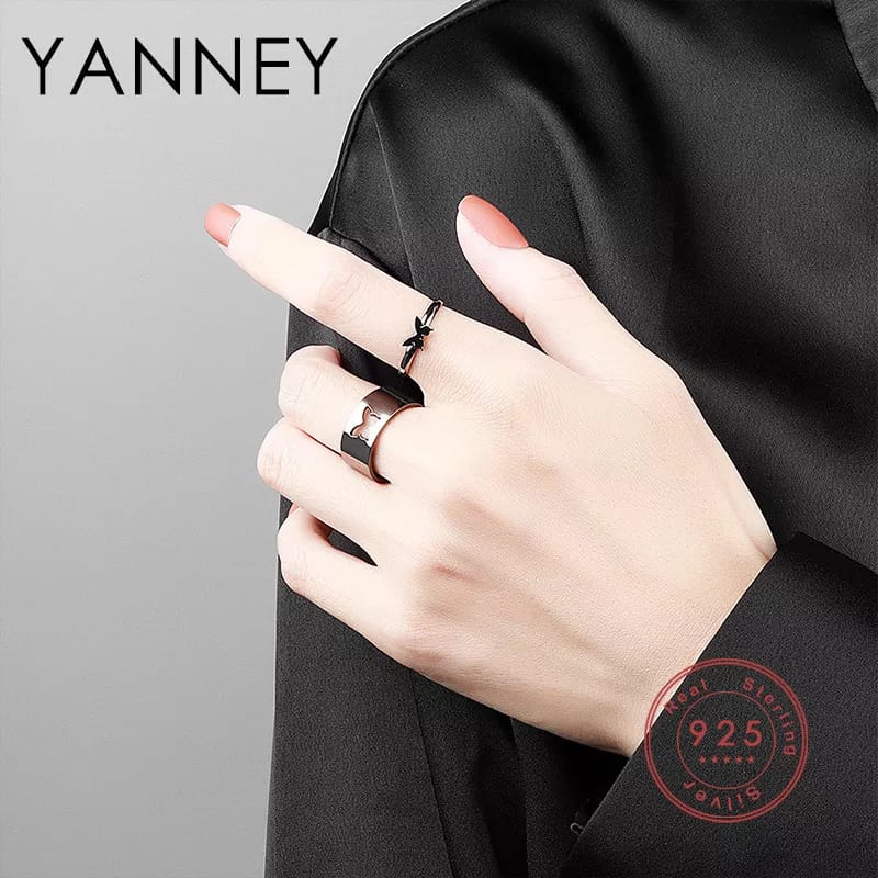 Hot Selling 2 Piece Open Couple Ring Men Women Ring Combination Butterfly Fashion Simple Ring Jewelry