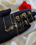 Fancy zircon Four piece Set Gold Plated