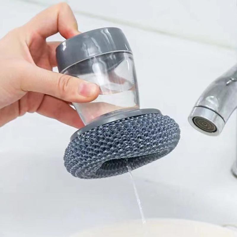 Kitchen soap dispensing push-type palm brush multifunctional cleaning brush