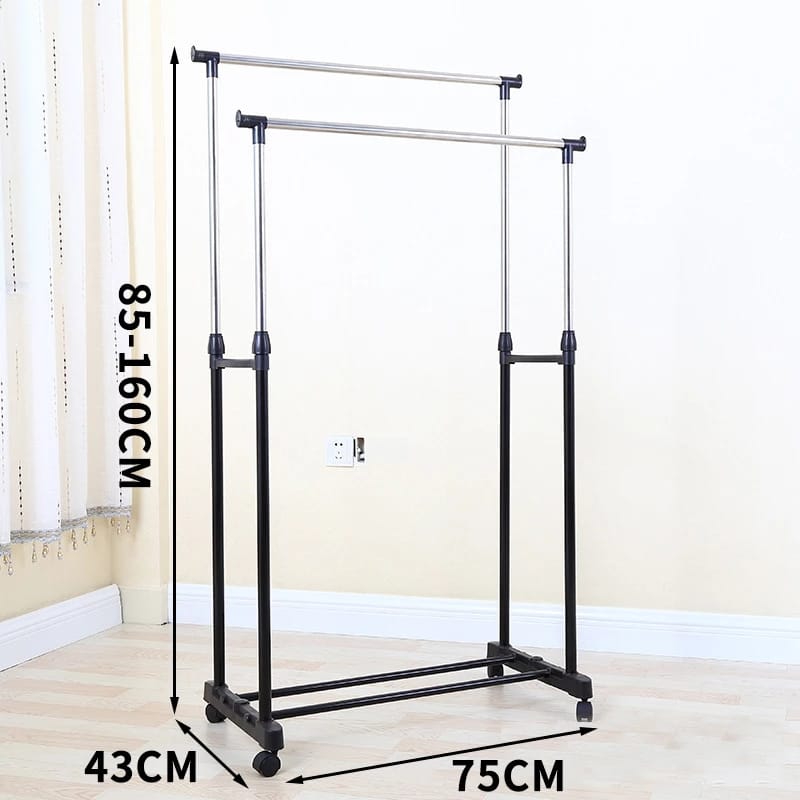 Lowes portable adjustable stainless steel rack clothes hanger pole