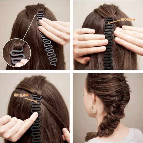 6 PCS Hairstyle Braiding Tools Pull-through Hair Needle Dispenser Hair Comb