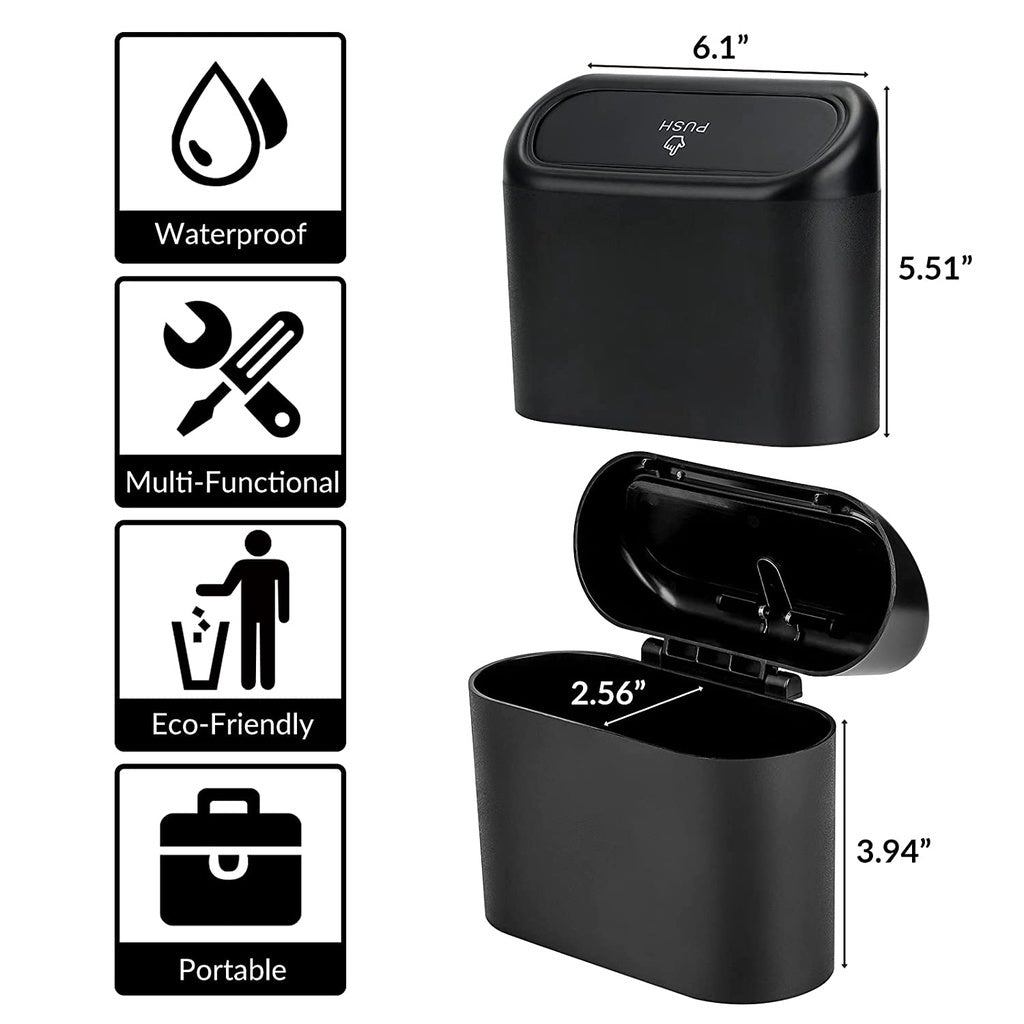 Car Trash Can with Lid Mini Vehicle Trash Bin