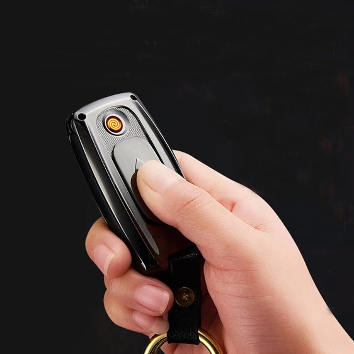 Car Key-Holder With LED Logo Light and Cigarette Lighter