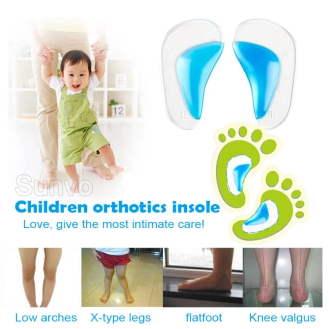 Silicone Gel Children Orthotics Insoles for Kids Baby Flatfoot