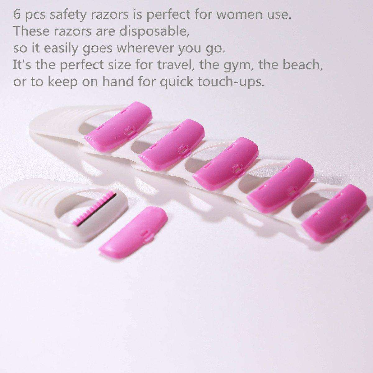 Pack of 6 pieces Razor set for Womens under Arm - Platinum coated single edged Razor