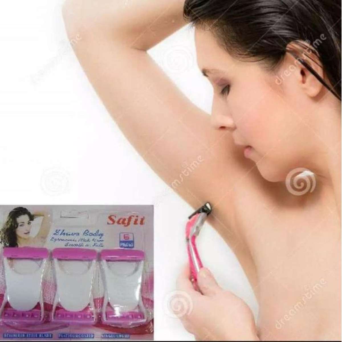Pack of 6 pieces Razor set for Womens under Arm - Platinum coated single edged Razor