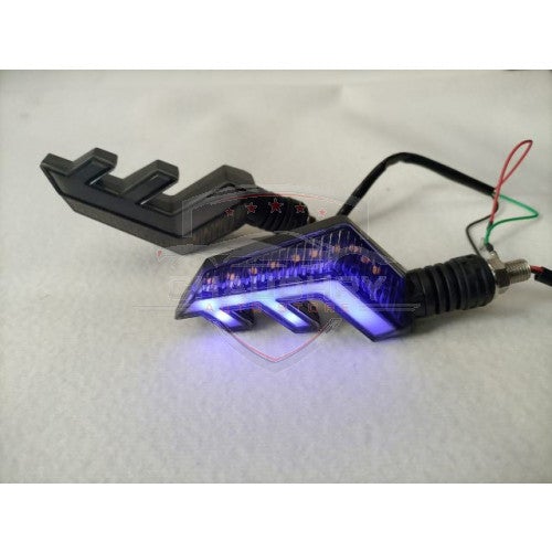 Bike Indicator M Running Style With Lava DRL Blue / Yellow