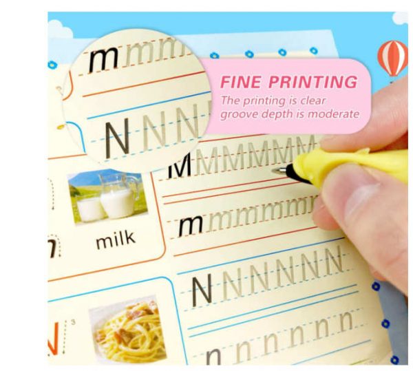 All English Grooved Calligraphy Practice Paste Book ( Pack oF 4 Books)