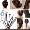 6 PCS Hairstyle Braiding Tools Pull-through Hair Needle Dispenser Hair Comb