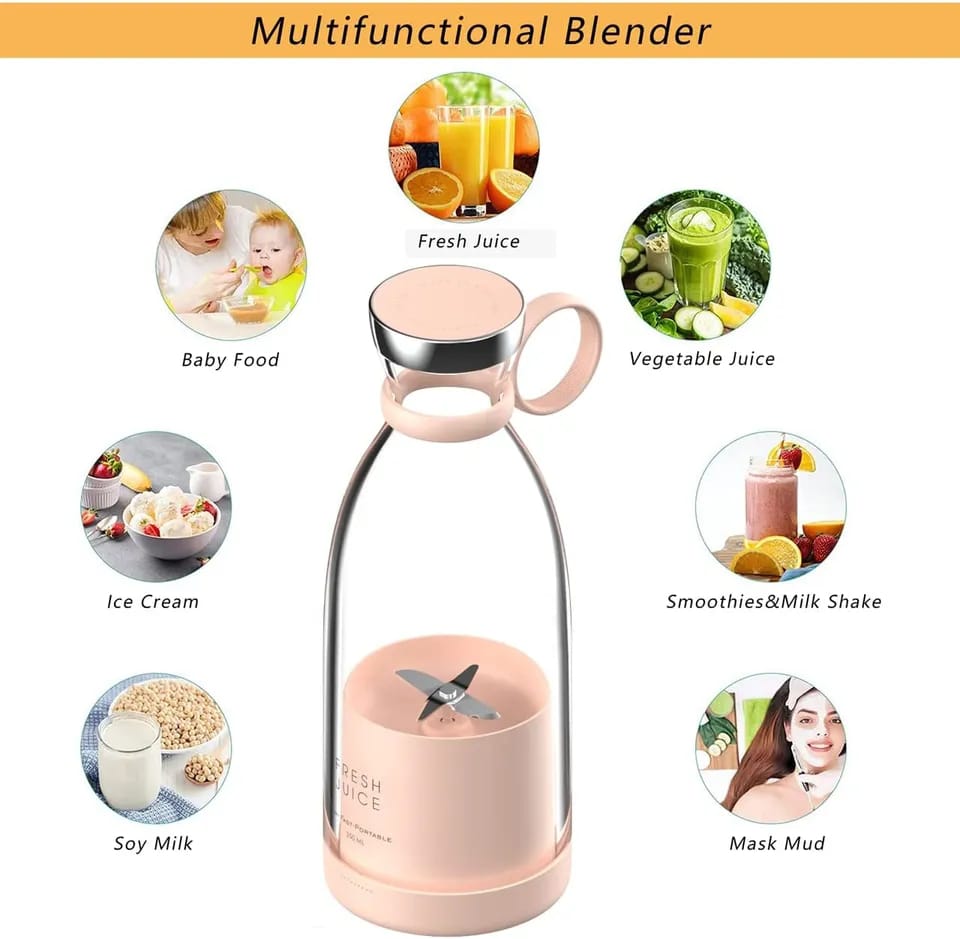 Portable Electric USB Juice Maker Juicer Bottle Blender Grinder Mixer