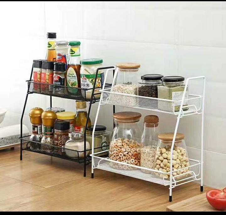 2 Layer Stainless Steel Dish Rack - Multi function Storage Organizer