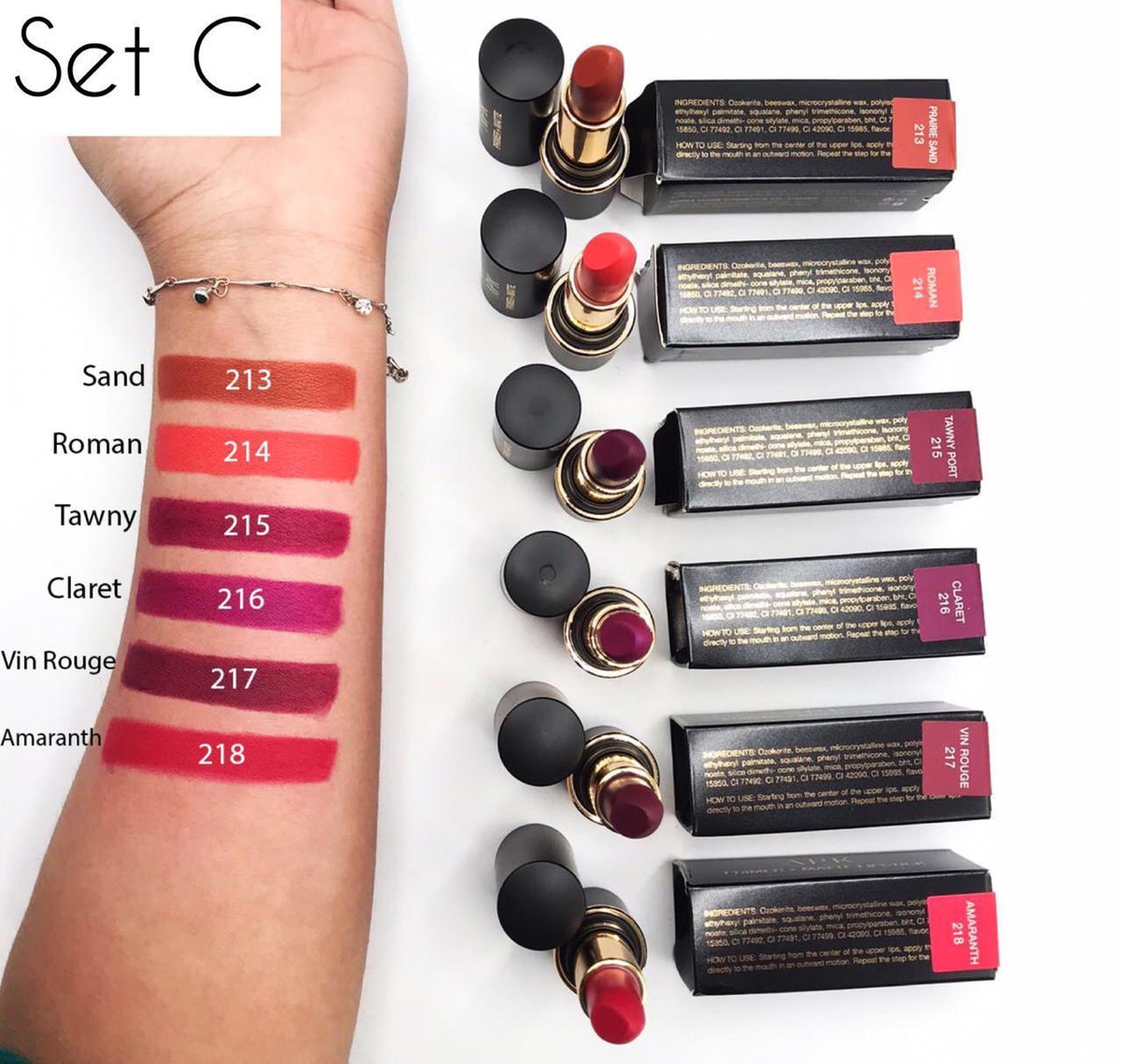 Apk matte+primer lipstick long lasting  pack of (Six) 6