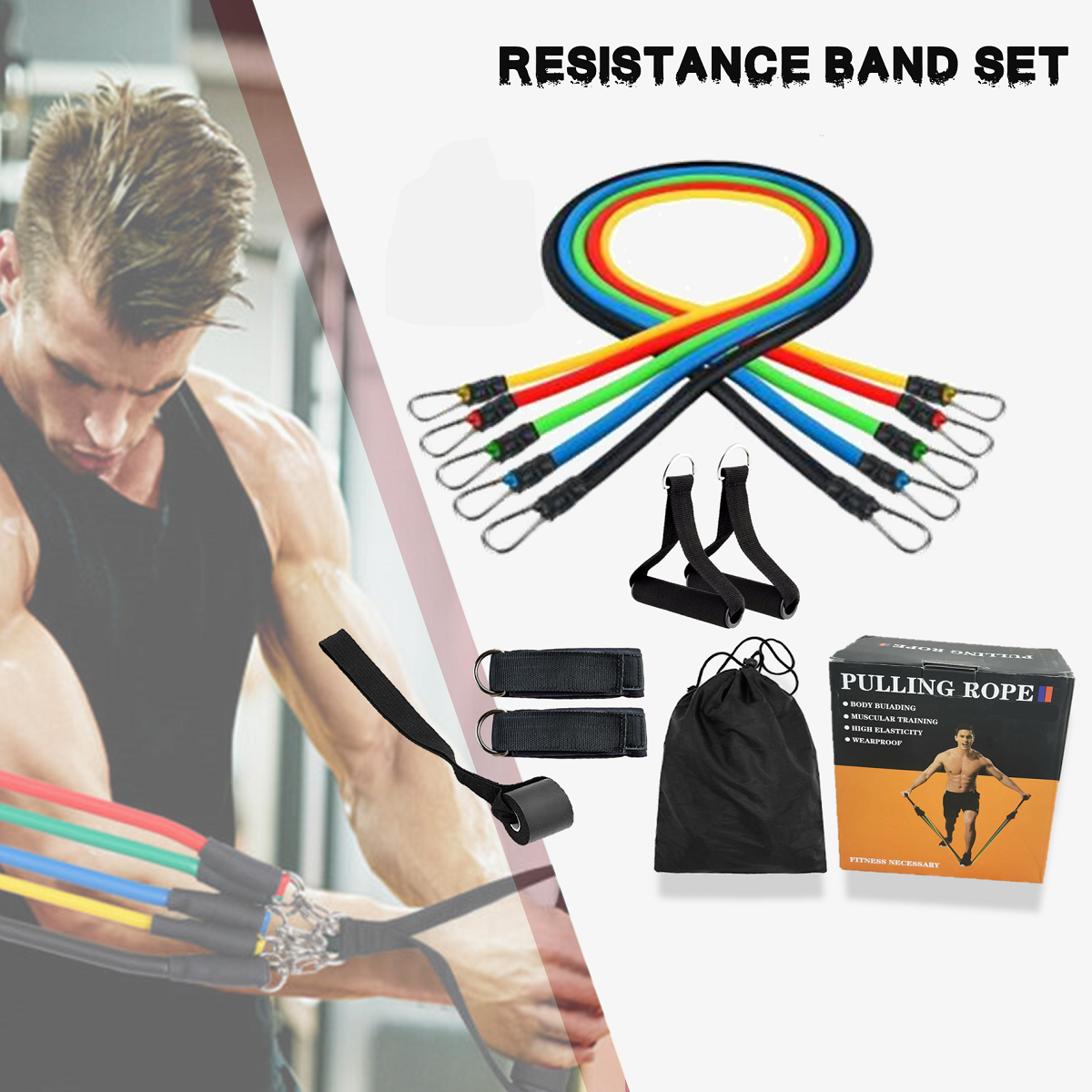 Power Exercise Resistance Exercise Band 5 in 1