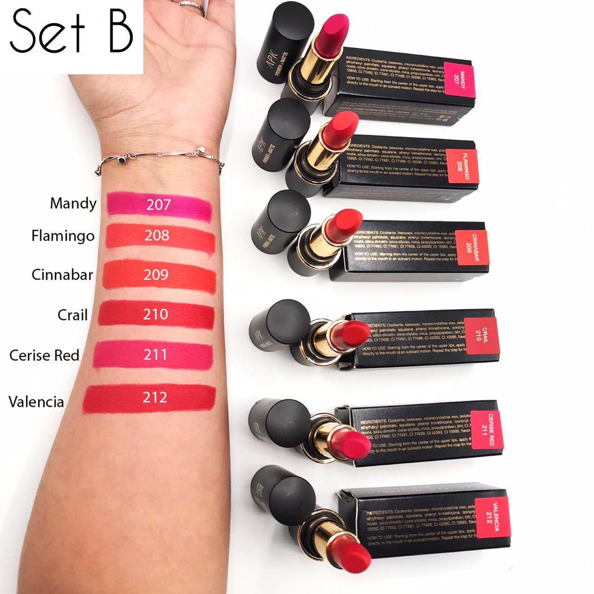 Apk matte+primer lipstick long lasting  pack of (Six) 6