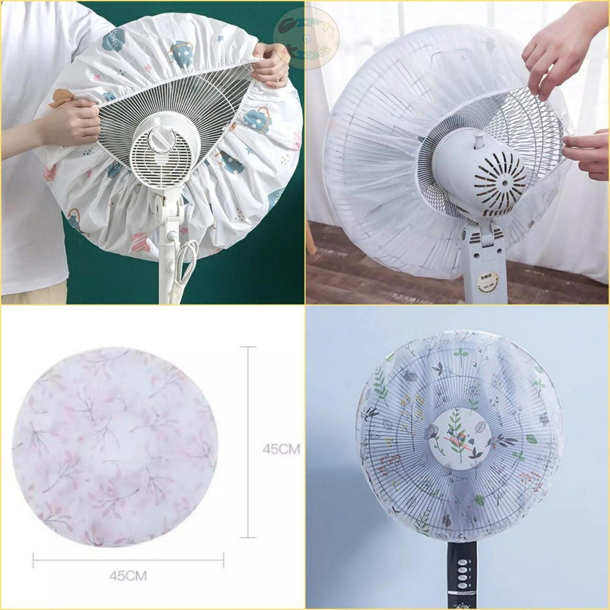 Wearable Fan Cover Japanese Style Electric Fan Dust-proof Cover
