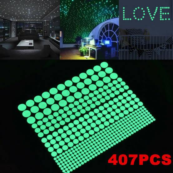 407PCS Glow in The Dark Dots Stickers for Kids Bedroom Ceiling Wall Decoration