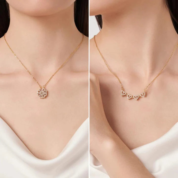 2-in-1 Charming Rose Gold Plated Magnetic Necklace