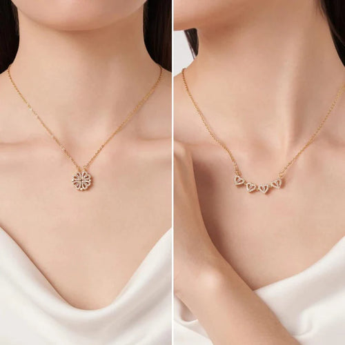 2-in-1 Charming Rose Gold Plated Magnetic Necklace