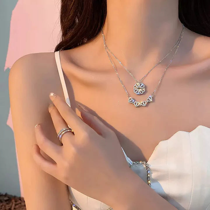 2-in-1 Charming Rose Gold Plated Magnetic Necklace
