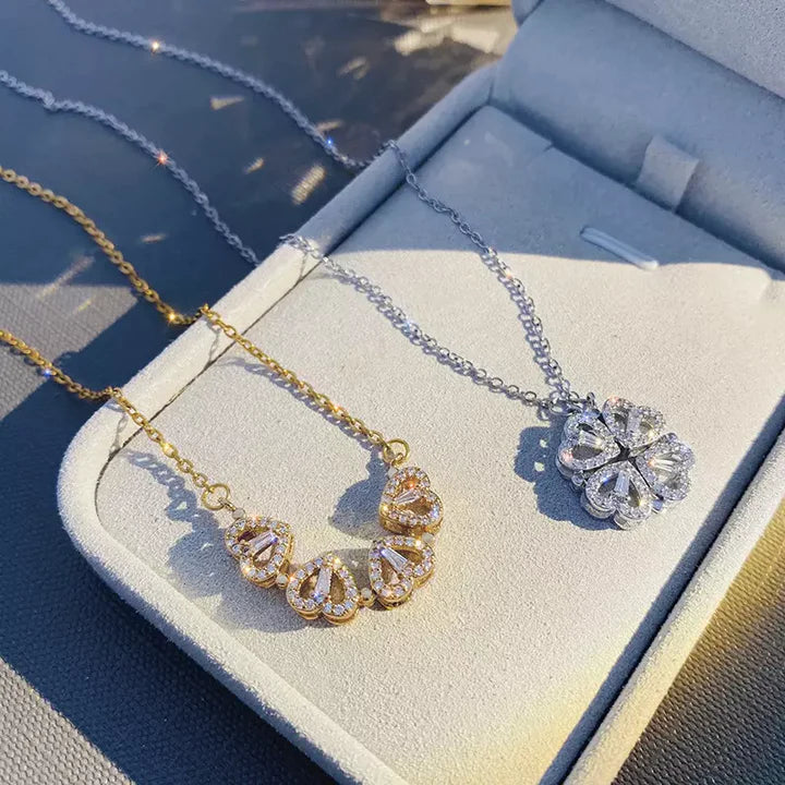 2-in-1 Charming Rose Gold Plated Magnetic Necklace
