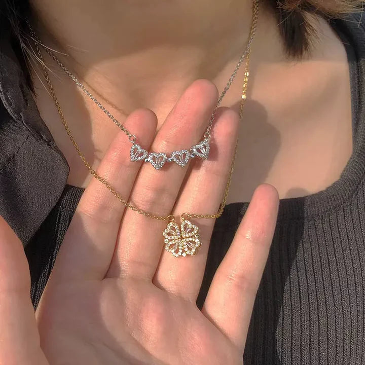 2-in-1 Charming Rose Gold Plated Magnetic Necklace