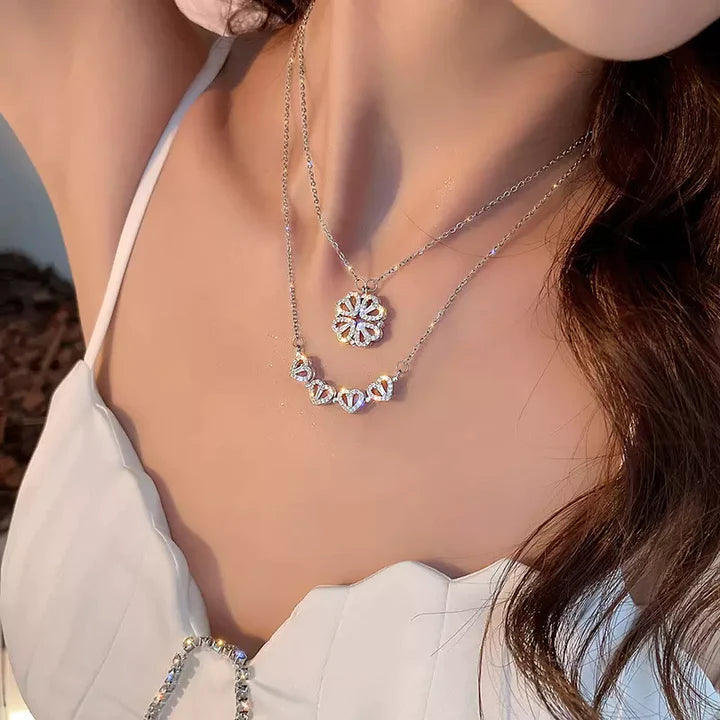 2-in-1 Charming Rose Gold Plated Magnetic Necklace
