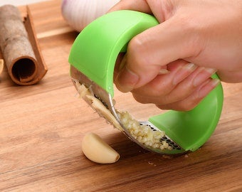 Manual Garlic Press Rocker with Handle Stainless Steel Garlic Crusher