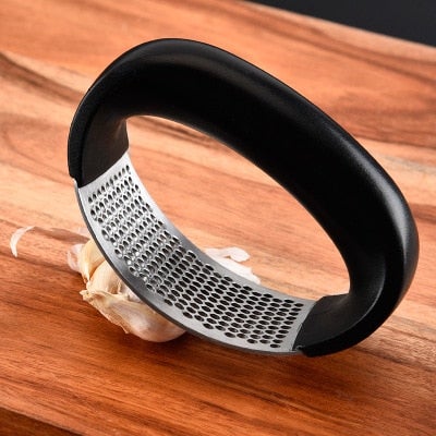 Manual Garlic Press Rocker with Handle Stainless Steel Garlic Crusher