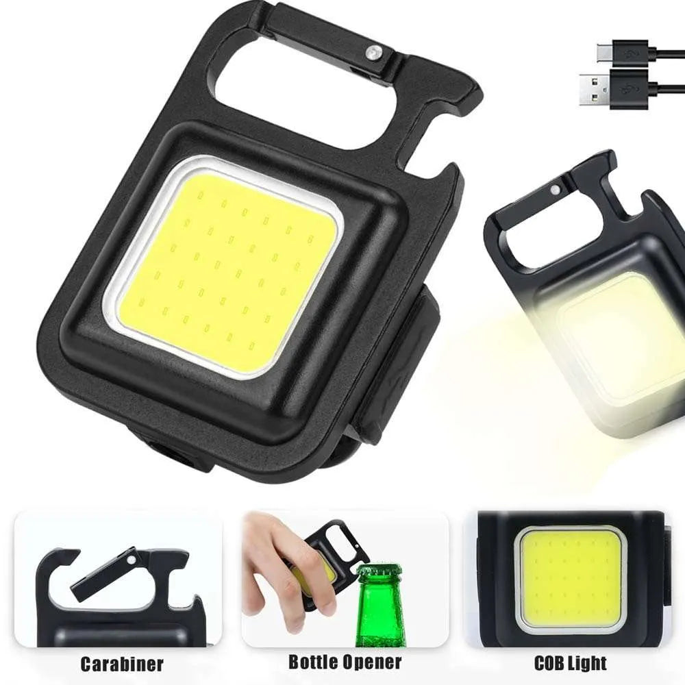 LED Powerful Rechargeable COB Keychain Flashlight