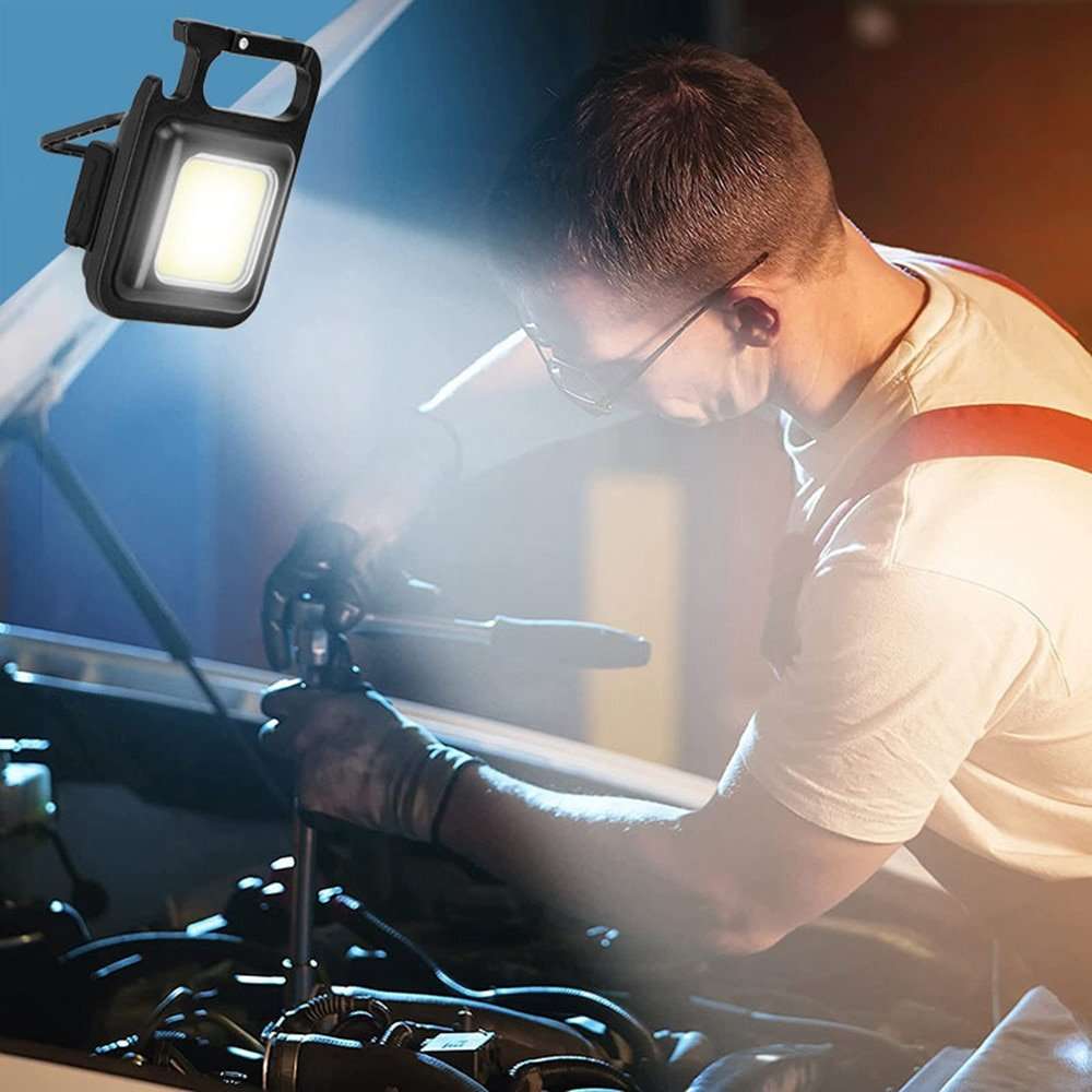 LED Powerful Rechargeable COB Keychain Flashlight