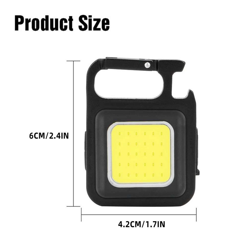 LED Powerful Rechargeable COB Keychain Flashlight