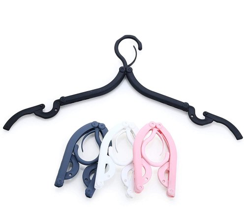 Plastic Portable Folding Clothes Hangers Pack Of 4