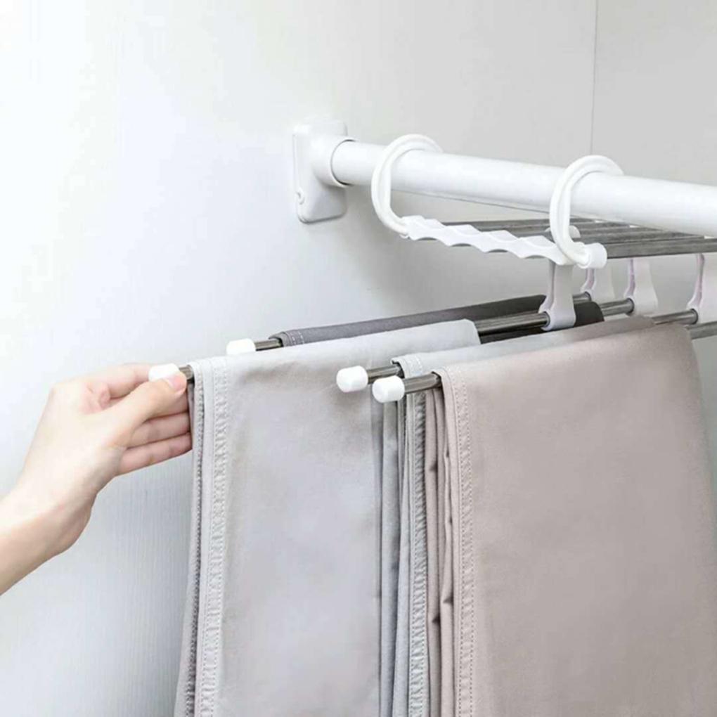 5 in 1 Stainless Steel Multi-function Portable Foldable Clothes Hanger