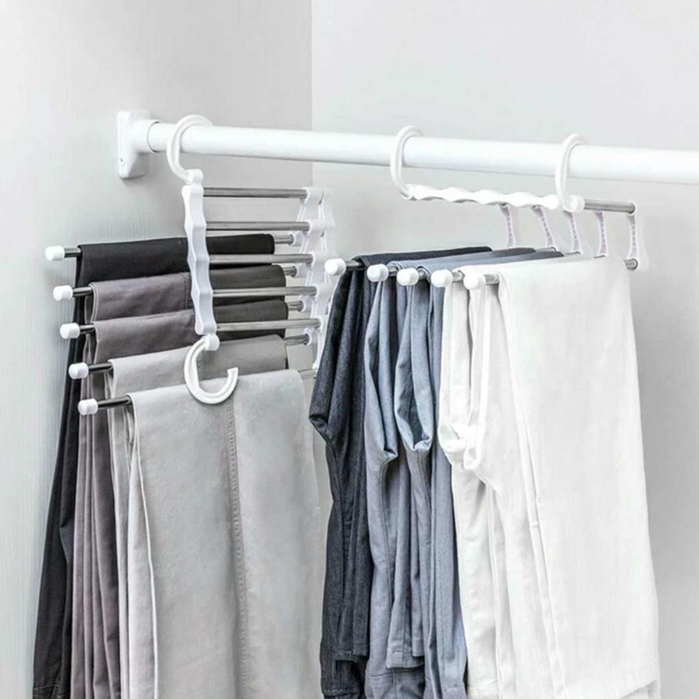 5 in 1 Stainless Steel Multi-function Portable Foldable Clothes Hanger