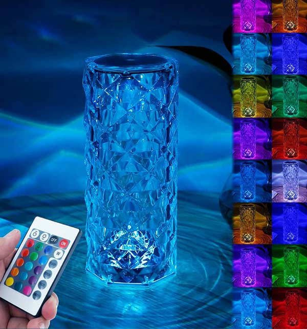 3D Crystal Diamond Led Lamp - Rechargeable